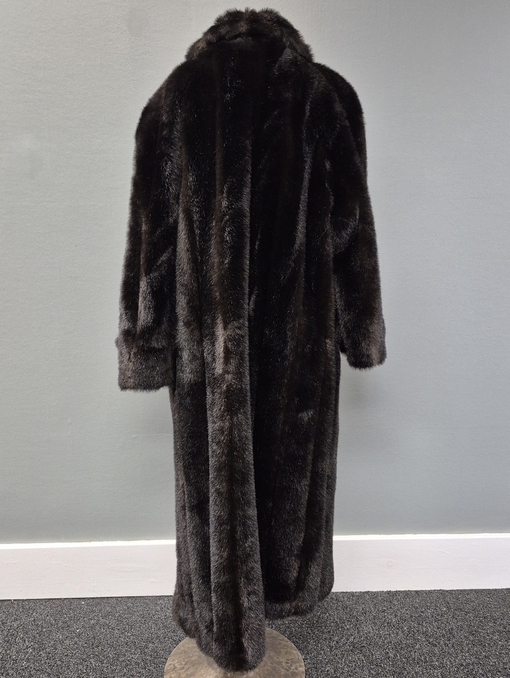 Vtg J. Percy Marvin Richards Faux Fur Coat Long Mink Style Brown Large USA - Picture 4 of 9